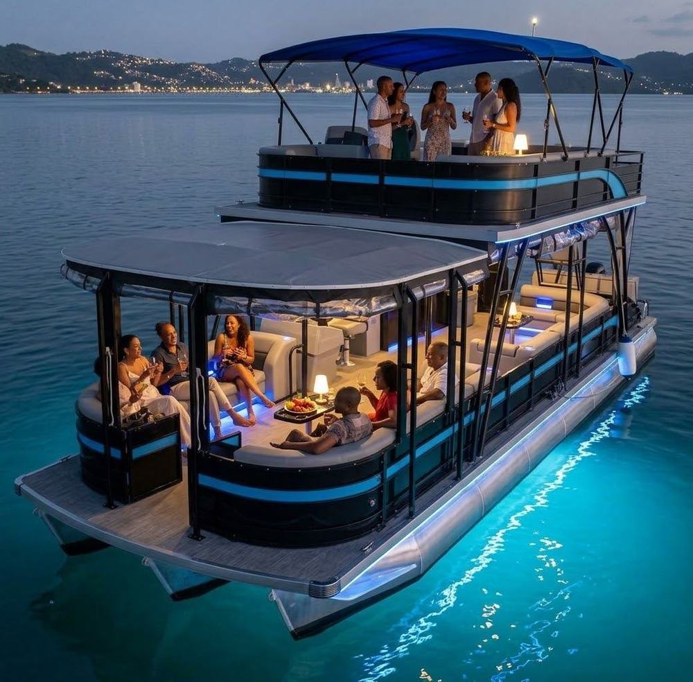 Guests on Coral Dream at night